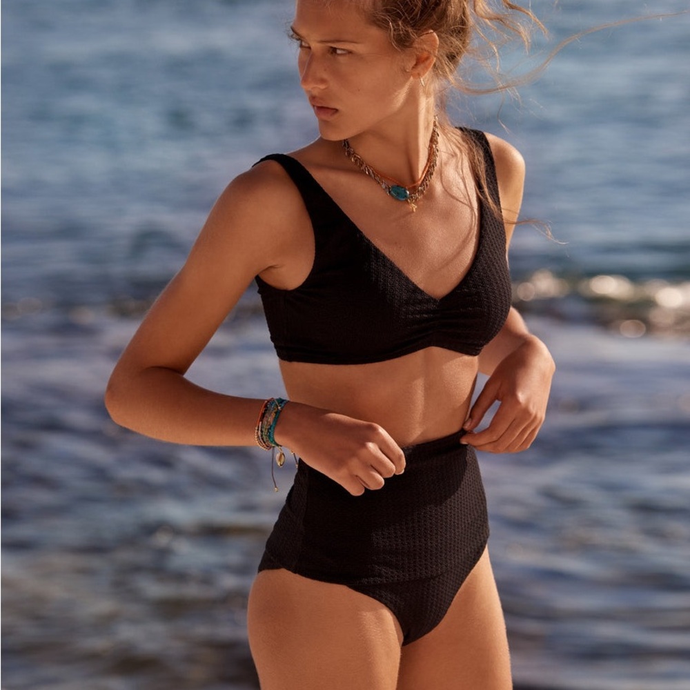 BOTEH RA ESTEL HIGH WAIST BIKINI BOTTOM BLACK XSMALL